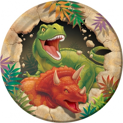 Šķīvīši "Dinozaurs Dins" (8 gab/18 cm)